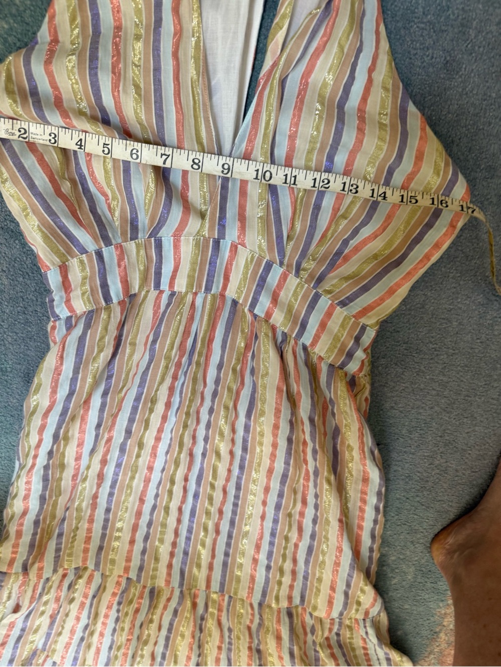 Boden Striped V-Neck Sleeveless Maxi Dress - Pastel Multi Colors - Picture 5 of 16